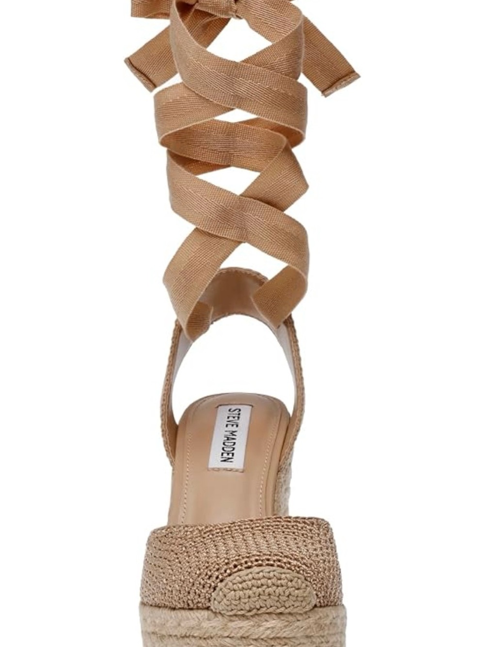 Steve Madden Tan Espadrille Wrap Wedge Sandals Steve Madden womens Locket - Picture 2 of 4